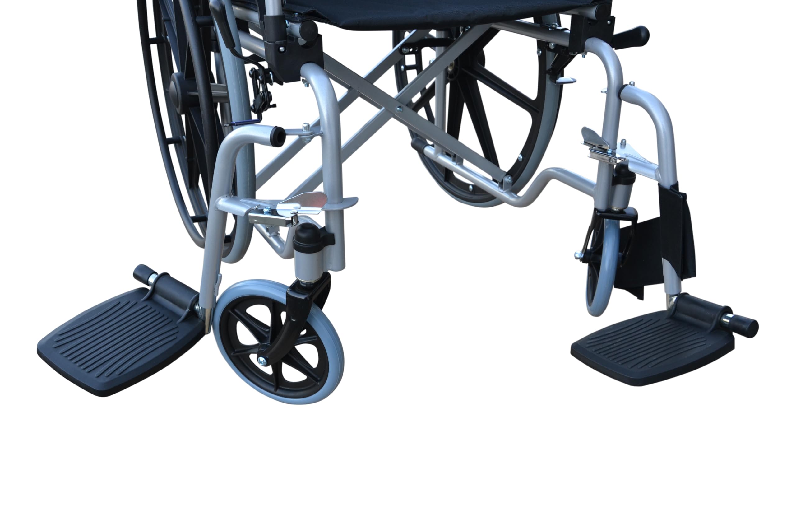 DELO Silla de ruedas autopropulsable plegable y portátil de acero