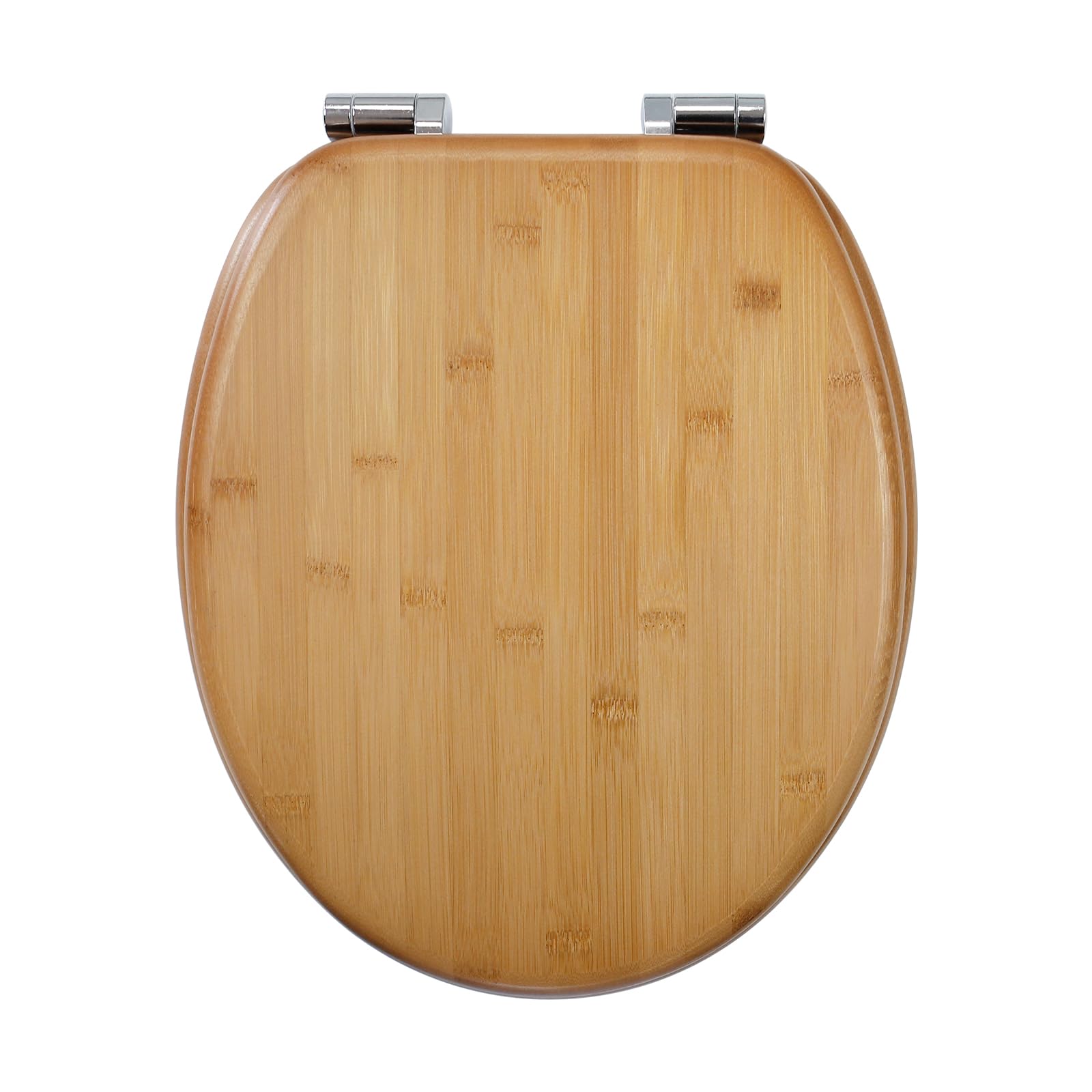 Fanmitrk Natural Solid Wood Toilet Seat-Wooden Toilet Seat,Soft Close with Metal Hinges,Easy to Install Easy to Clean