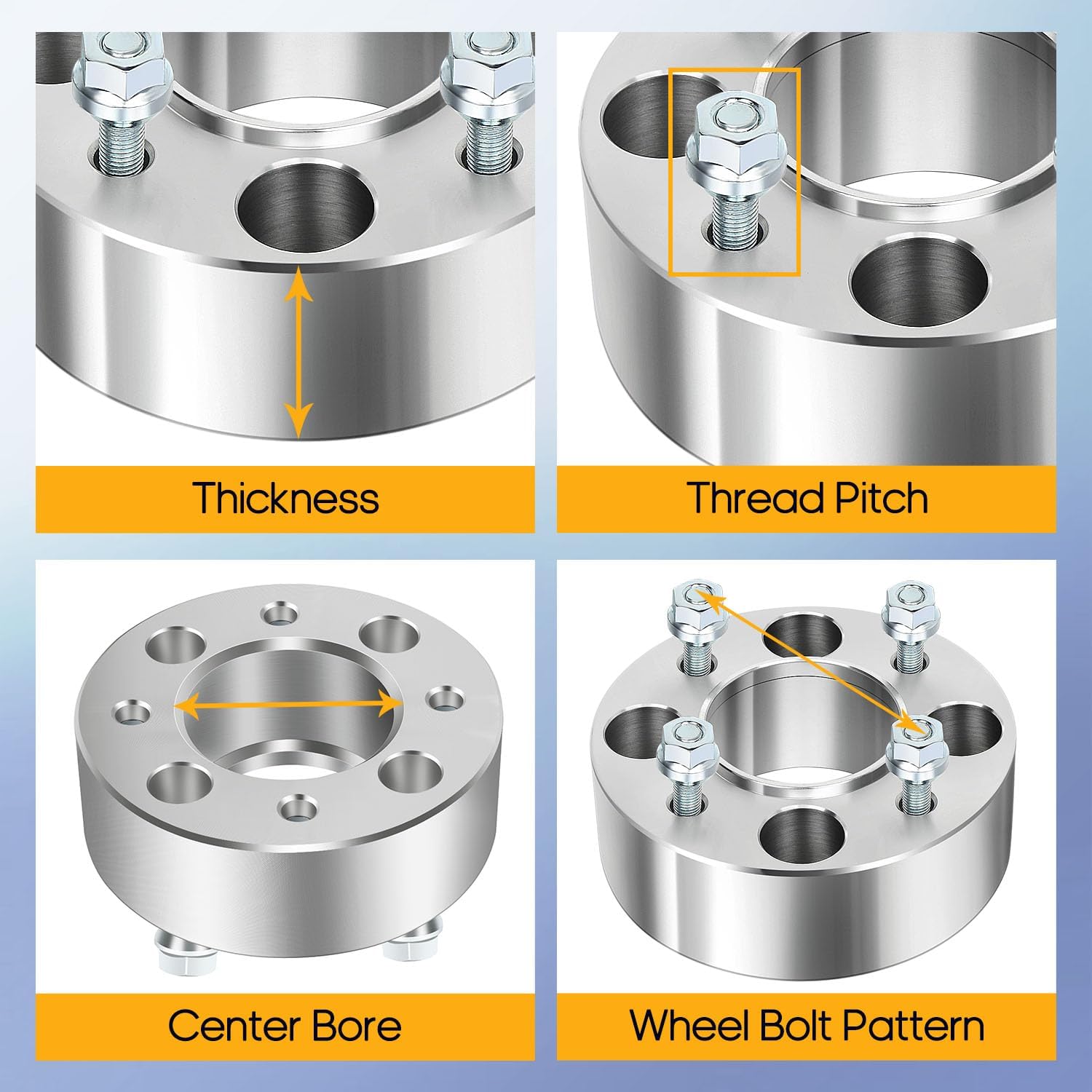 OCPTY 4x110 Wheel Spacers 2 inch Bore 74.1mm with 10x1.25 Studs Wheel Spacers Adapters Fit 2006-2014 for Rincon 680 2000-2012 for Big Bear 400 2pcs