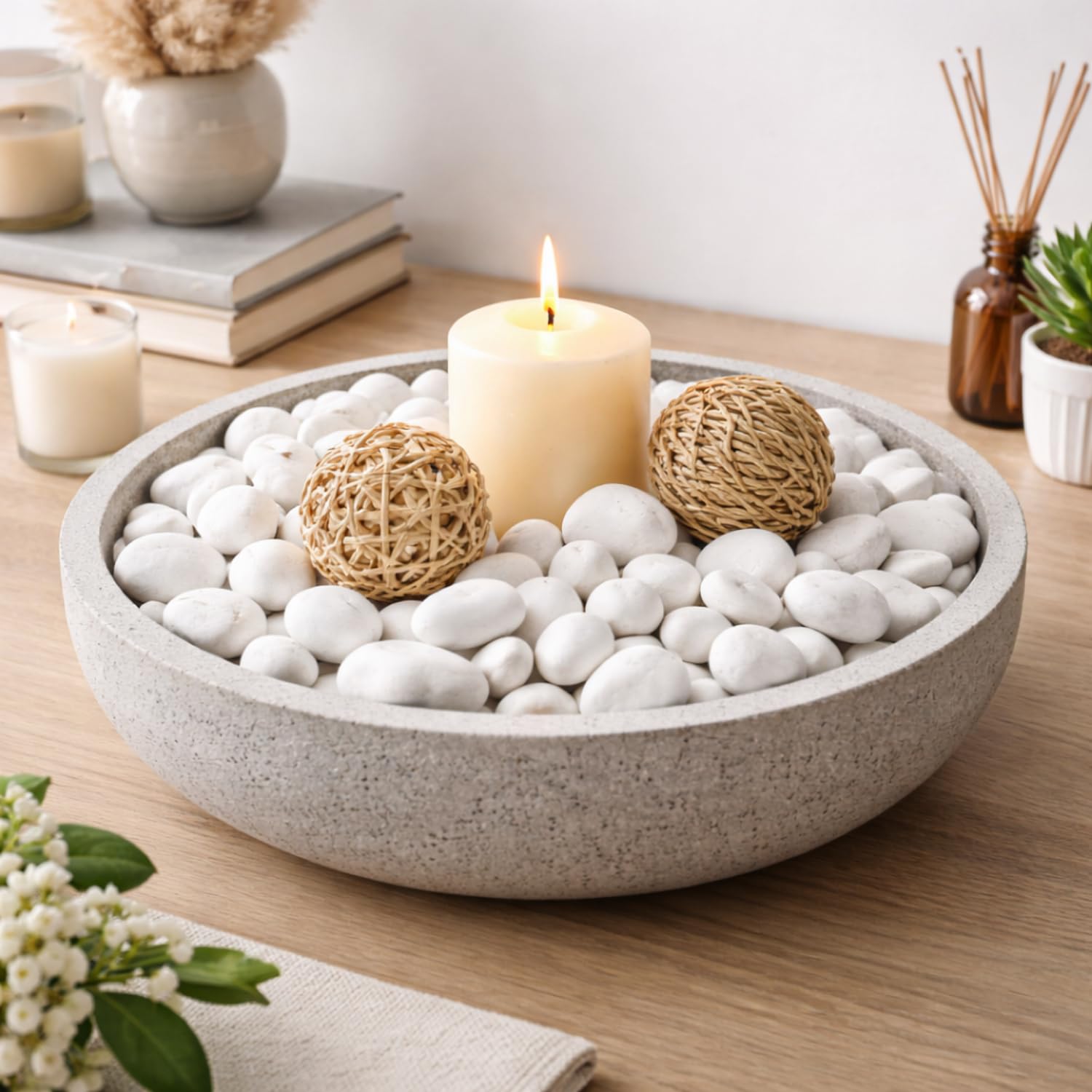 Mini Ciottoli Naturali Bianchi 1kg – Pietre Decorative 1-2 Cm Per Piante Grasse, Acquari, Vasi E Giardini