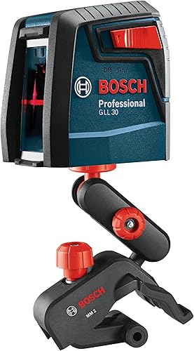 Miniatura 5 de Bosch GLL30 Nivel láser de línea transversal de 30 pies con dispositivo de montaje flexible de 360 grados y bolsa de transporte