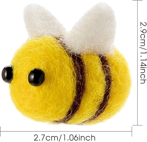 Miniatura 7 de CINPIUK Juego de 12 abejas de fieltro para manualidades, fieltro de lana de abejorro de felpa para decoración de bandejas escalonadas, recuerdos de
