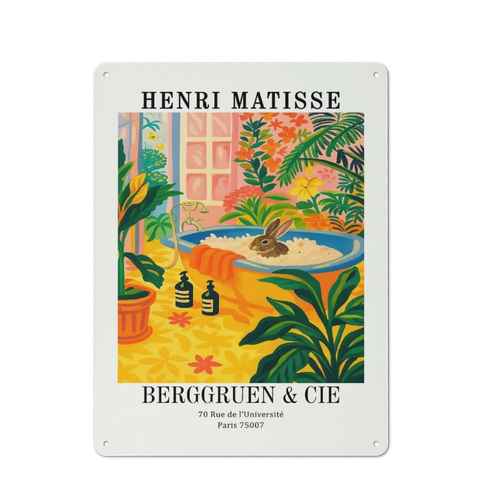 Henri Matisse Exhibition (4) Metal Wall Plaque 40x30cm, Character Room Wall Plaque for Hallway, Home Bar, Garage Or Study