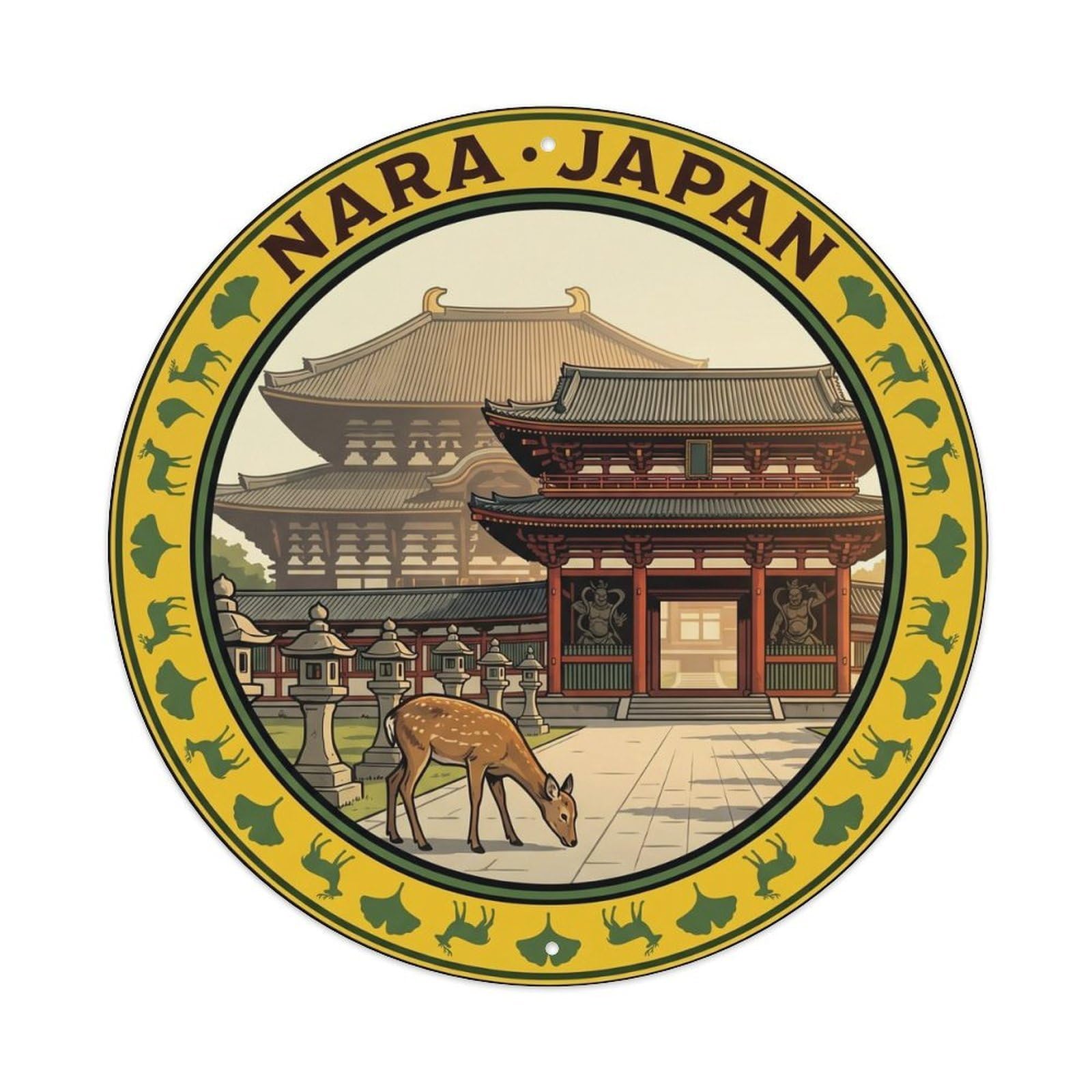 Nara Deer Forest Wildlife Island Animals Travel Metal Tin Sign