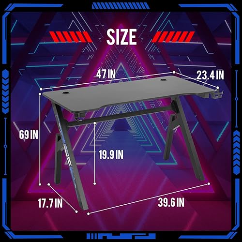 Miniatura 3 de FDW Escritorio para computadora, escritorio para videojuegos, mesa de computadora para estudiantes, escritorio de oficina, mesa de estación de