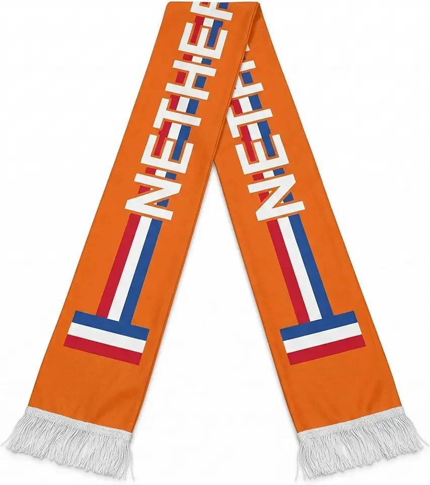 COUVER Cachecol reversível para fã de futebol nacional - design de bandeira country de poliéster de malha macia para esportes, acessório de fã para dia de jogo