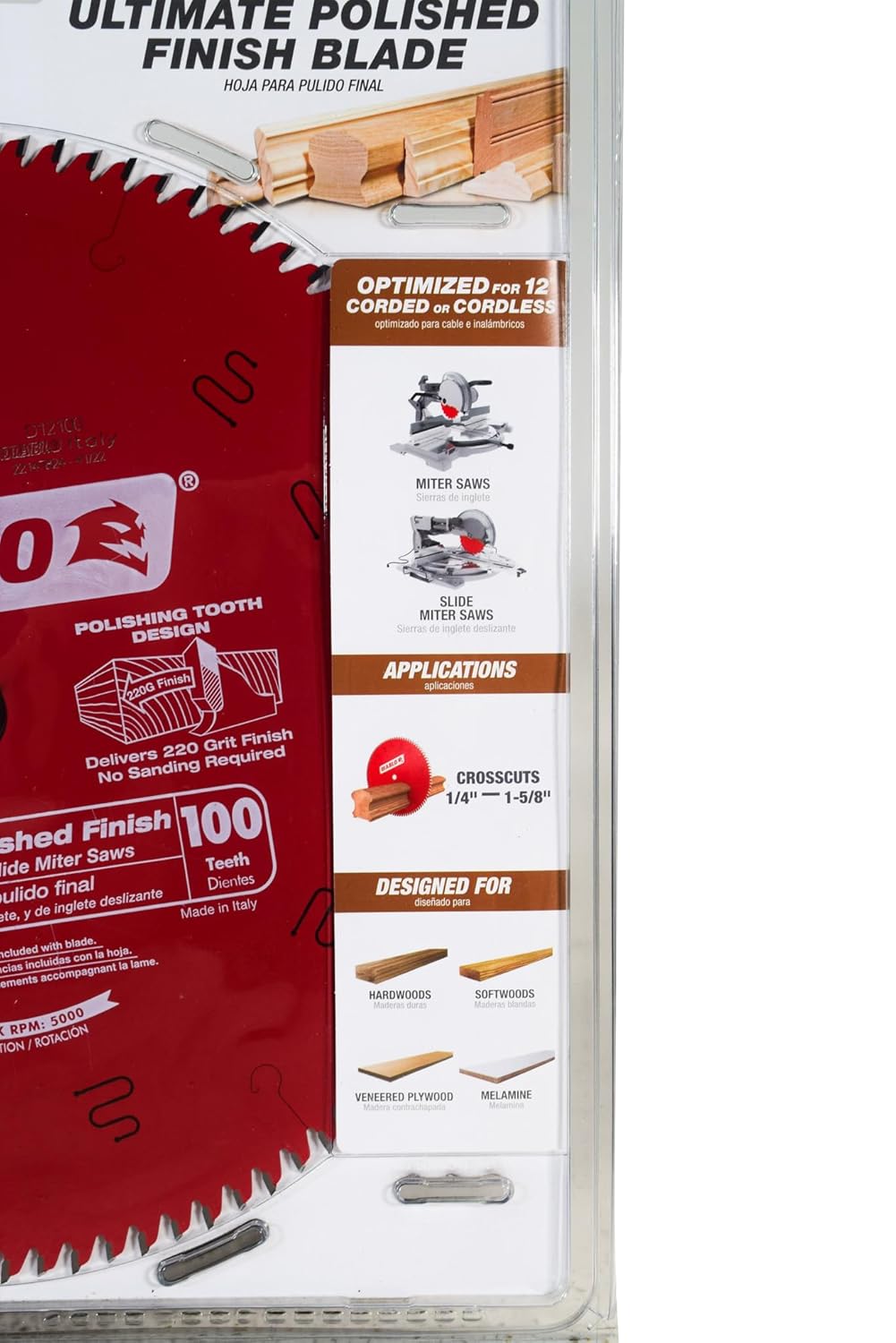 Diablo D12100X 12" x 100 Tooth Ultimate Polished Finish Circular Saw Blade (2 Pack)
