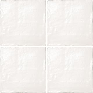 Apollo Tile 60-Pack 4 x 4-in. White Polished and Honed Ceramic Subway Wall Tile at 6.48 sq. ft. Per Case APLEC75, Ideal Home Improvement for Kitchen, Bathroom, and Backsplash