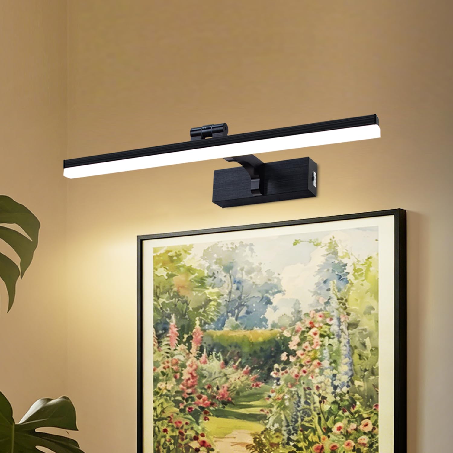 MantoLite badezimmer wandleuchte 8 W 40 cm LED-Spiegelleuchte Schwarz Dimmbar Bilderleuchte Leseleuchte Wandlampe 3000 K/4500 K/6000 K Geeignet für Innenbeleuchtung