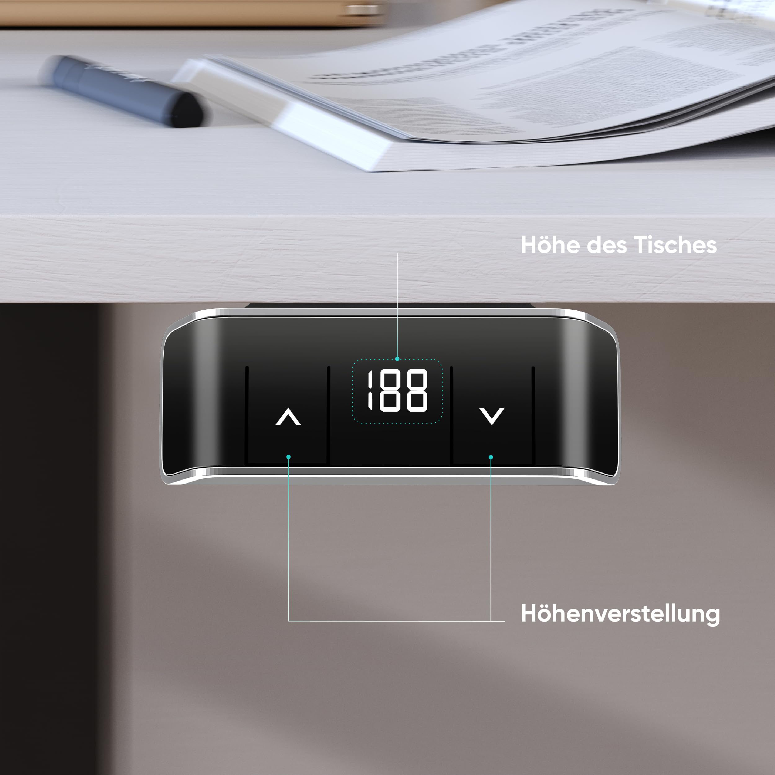 ONKRON höhenverstellbarer Schreibtisch Gestell elektrisch bis zu 70 kg, Sitz Steh Tisch Untergestell für 120-170 cm Tischplatten, Schreibtisch höhenverstellbar mit Motor Schwarz WDF221E-B
