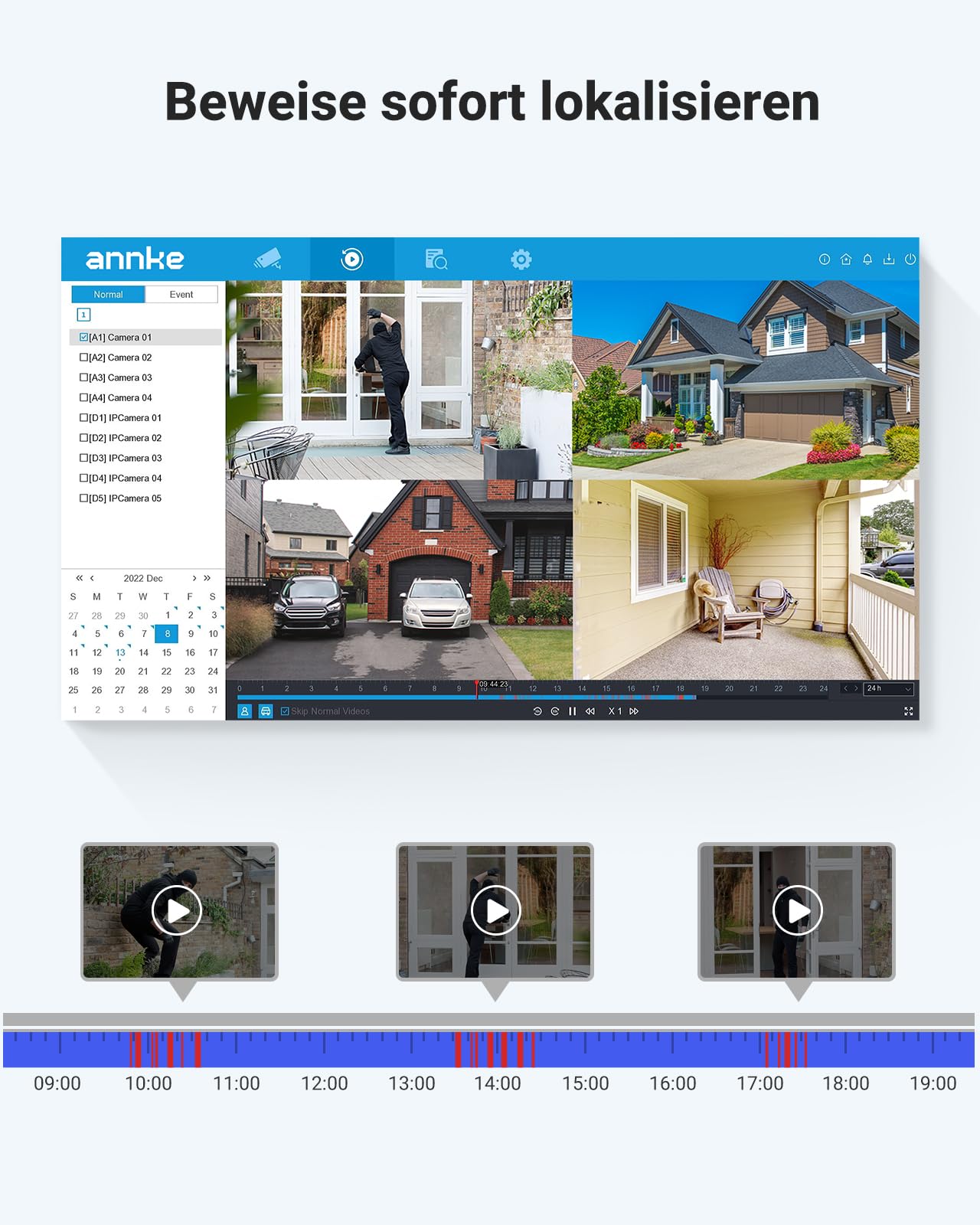 ANNKE 5-in-1 Videoüberwachungssystem 8CH 4K H.265+ DVR für CVI/CVBS/AHD/TVI, 8MP Videorecorder mit Erkennung von Personen/Fahrzeug, E-Mail-Benachrichtigung mit Schnappschüssen, ohne Festplatte