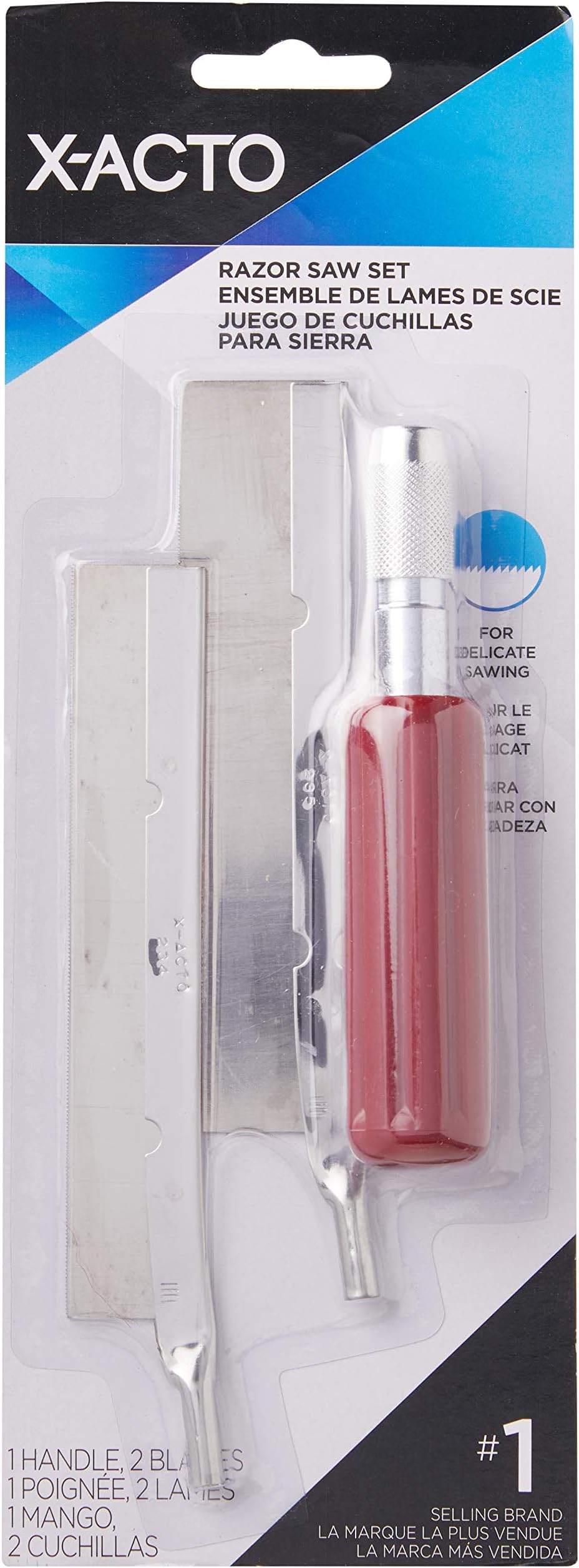 X-ACTO Precision Razor Saw Set, Includes 2 Blades - Cuts Metal, Balsa Wood, and Plastic, For Delicate Sawing of Models and Railroad Tracks