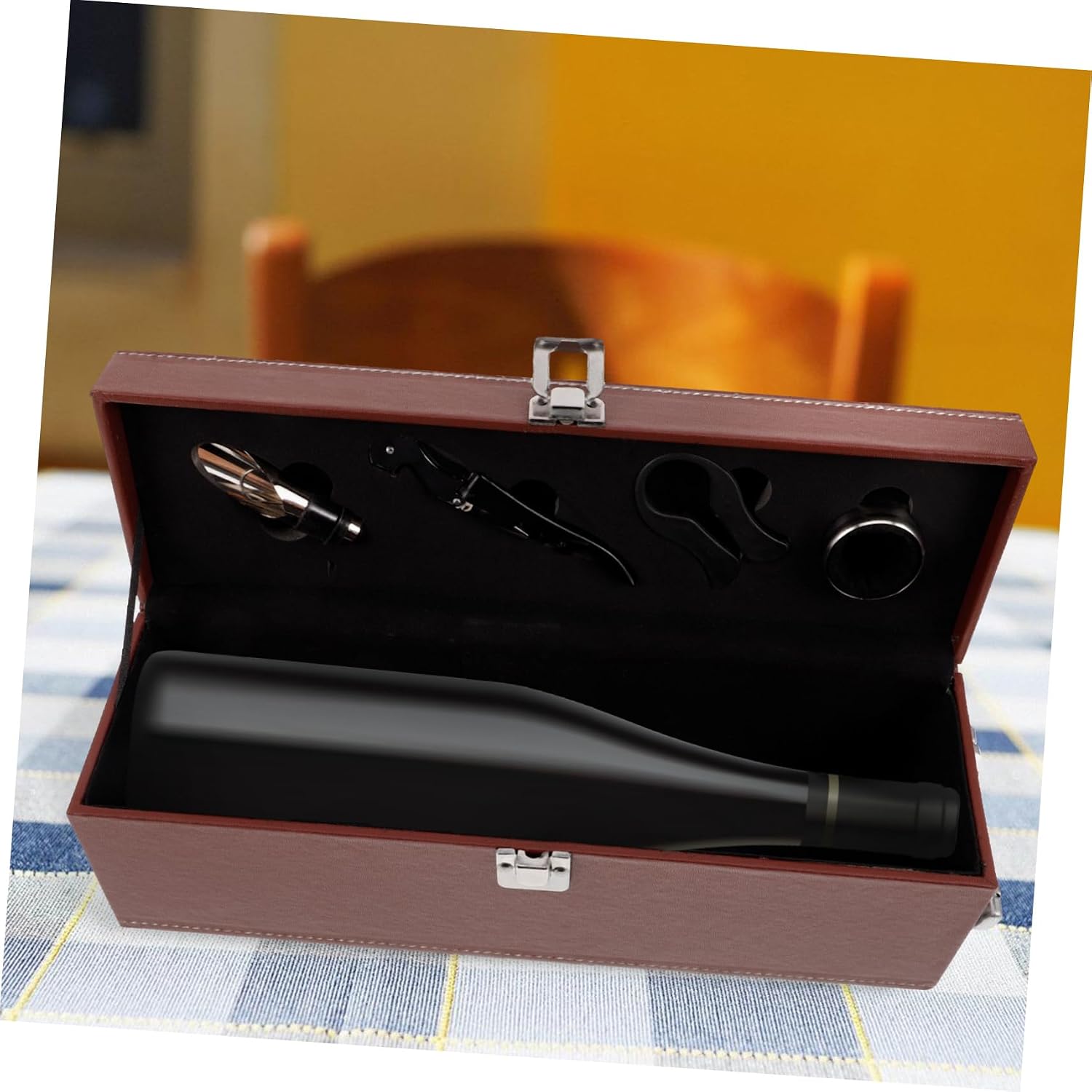 Unique Wine Packing Box Single Bottle Box Pu Wine Bottle Holder Storage Display
