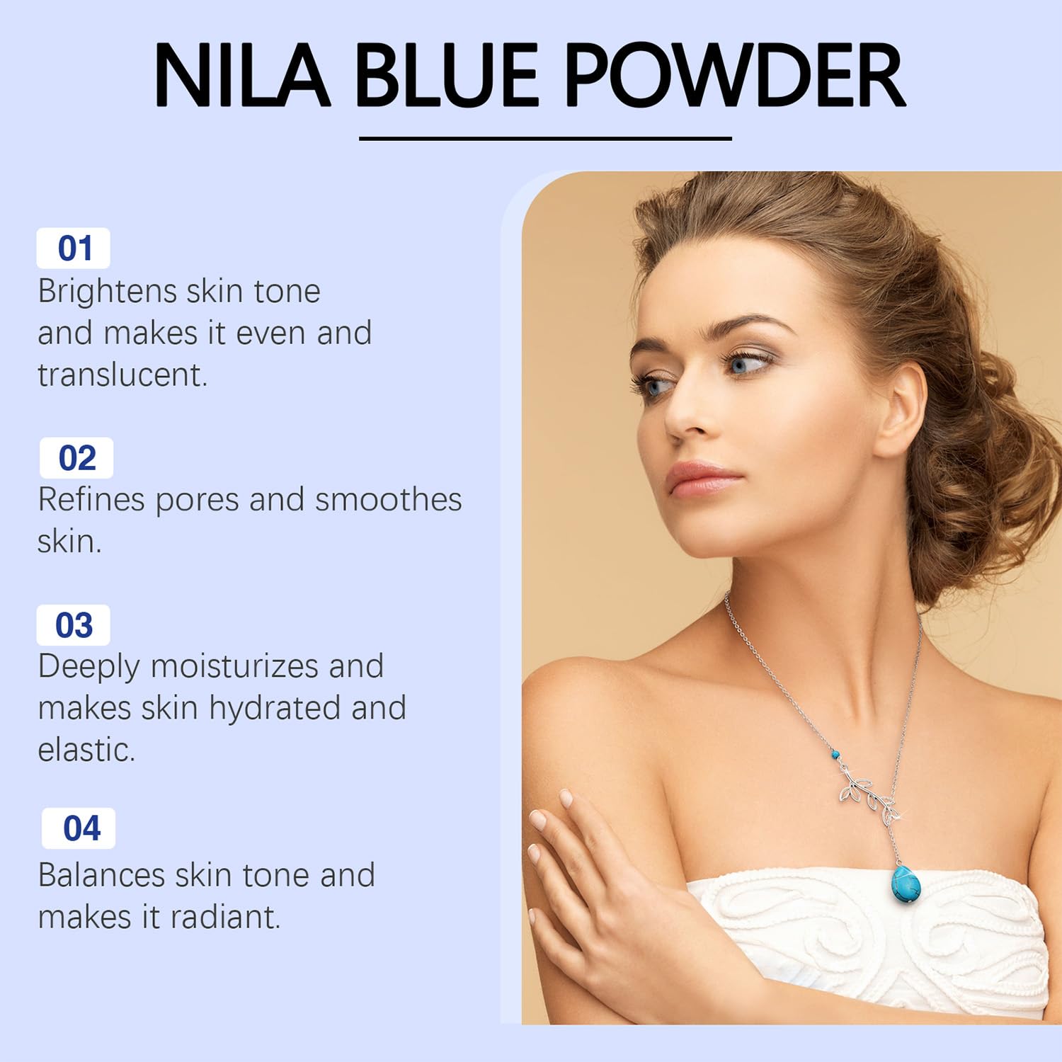 Nila niebieski proszek marokański, Nila Indigo w proszku, maska Nila-Powder, 100 g rozjaśniająca maska, nawilżająca i rozjaśniająca, naturalny i równomierny odcień skóry do codziennego użytku
