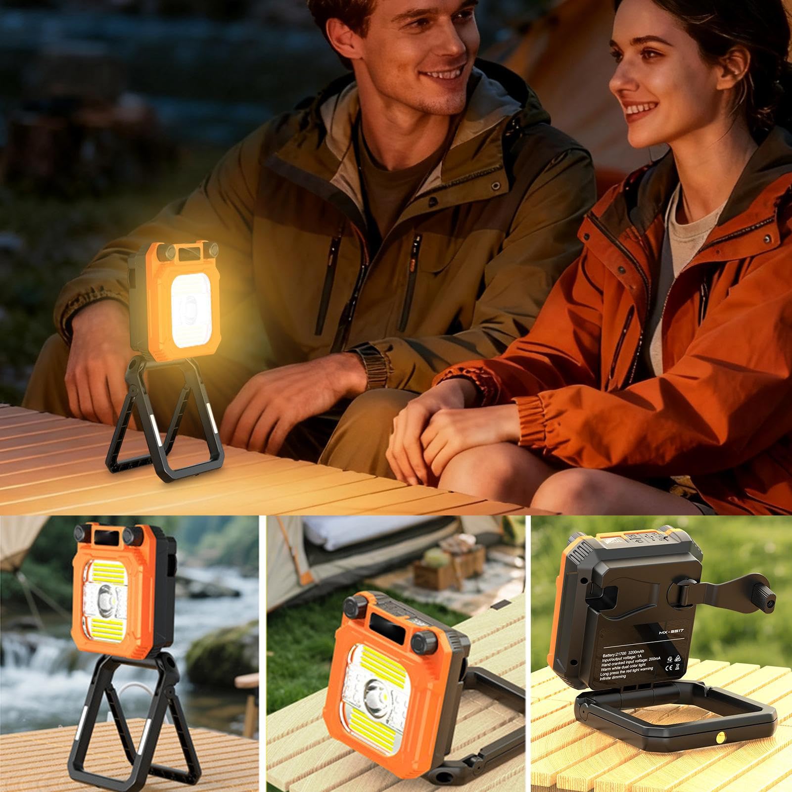 Camping Ricaricabile Portatile Pieghevole Lanterna Luce Lampada | A LED Da Campeggio Per Esterno, Tenda, , Interno, Giardino, Cortile, Lavoro, Tenda,