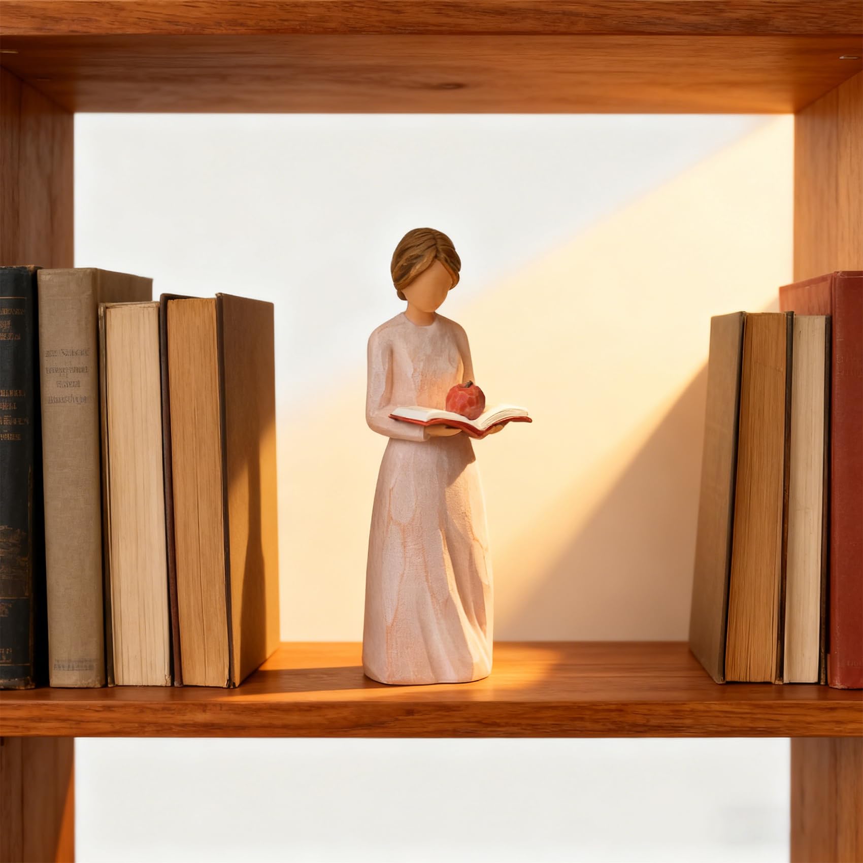 Lnrkai Regali di apprezzamento per insegnanti, statuette in resina dipinte a mano di donne in pensione, insegnanti, decorazione per scrivania per la casa, per la guarigione, apprezzamento e