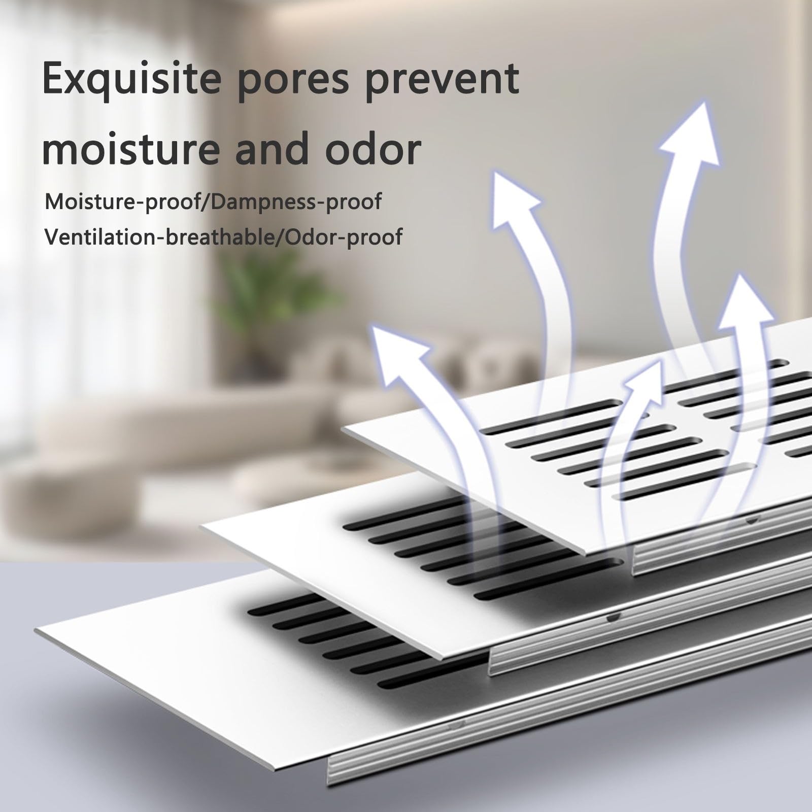 4 Pezzi Griglie Di Ventilazione Per Armadietti, Griglia Aerazione, Griglia Aerazione Rettangolare, 80x300mm, Per Porte O Armadi, Mobili, Cucina E Frigorifero(Nero,100 * 600)