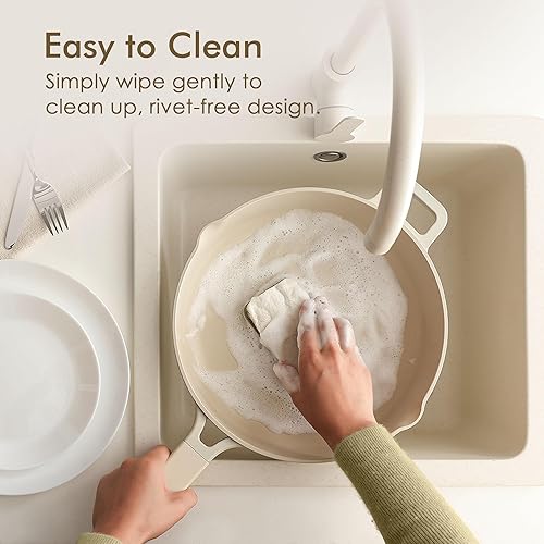 Miniatura 8 de SENSARTE Juego de utensilios de cocina de cerámica no tóxicos, juego de ollas y sartenes antiadherentes, utensilios de cocina de inducción aptos