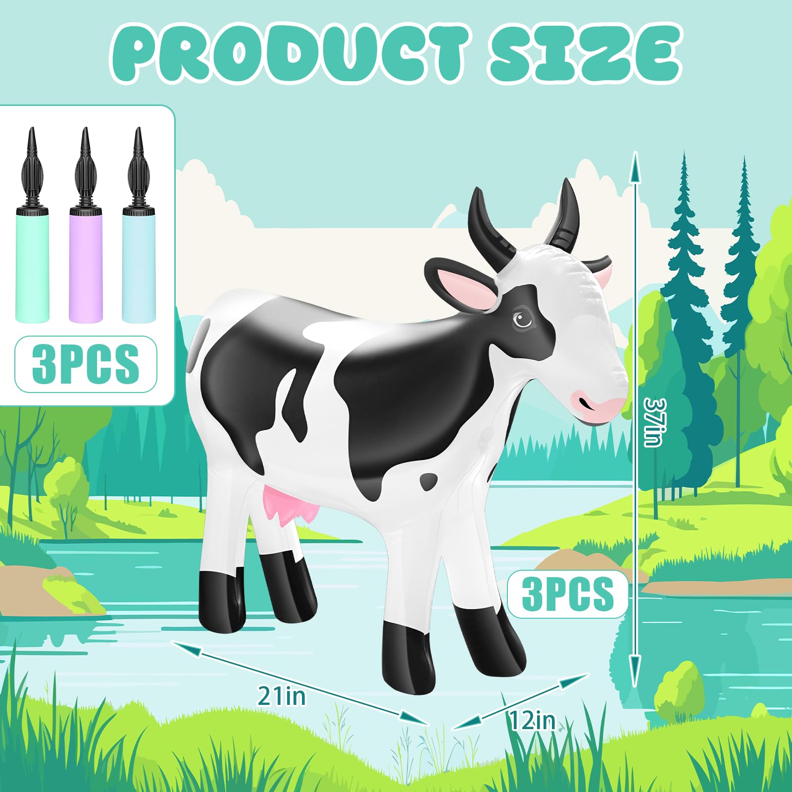 6 Pcs Inflatable Cow Fun Blow up Animals with Pump Farm Party Decorations  Inflatable Farm Animals for Birthday Party Farm Lawn Supplies(37 inch) :  Amazon.sg: Toys
