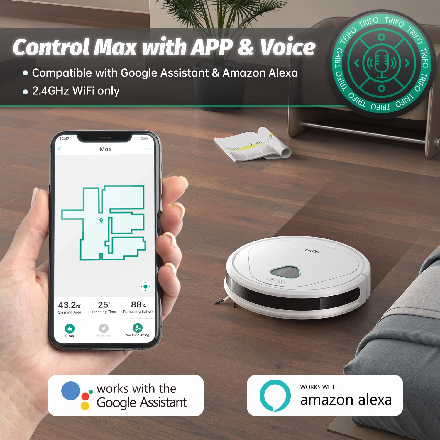 Amazon.de: TRIFO Staubsauger Roboter Emma, Saugroboter 3000Pa