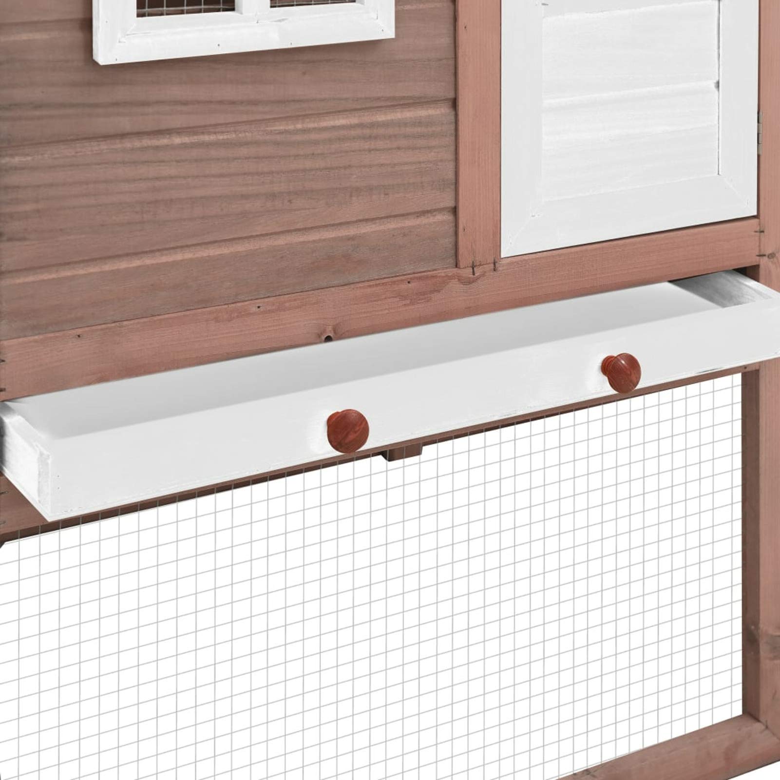 LAPOOH Pollaio con Casetta Nidificazione Mocha e Bianco in Legno Abete,Pollai e Gabbie,Pollaio,Pollaio per Galline da Esterno(SPU:170866)
