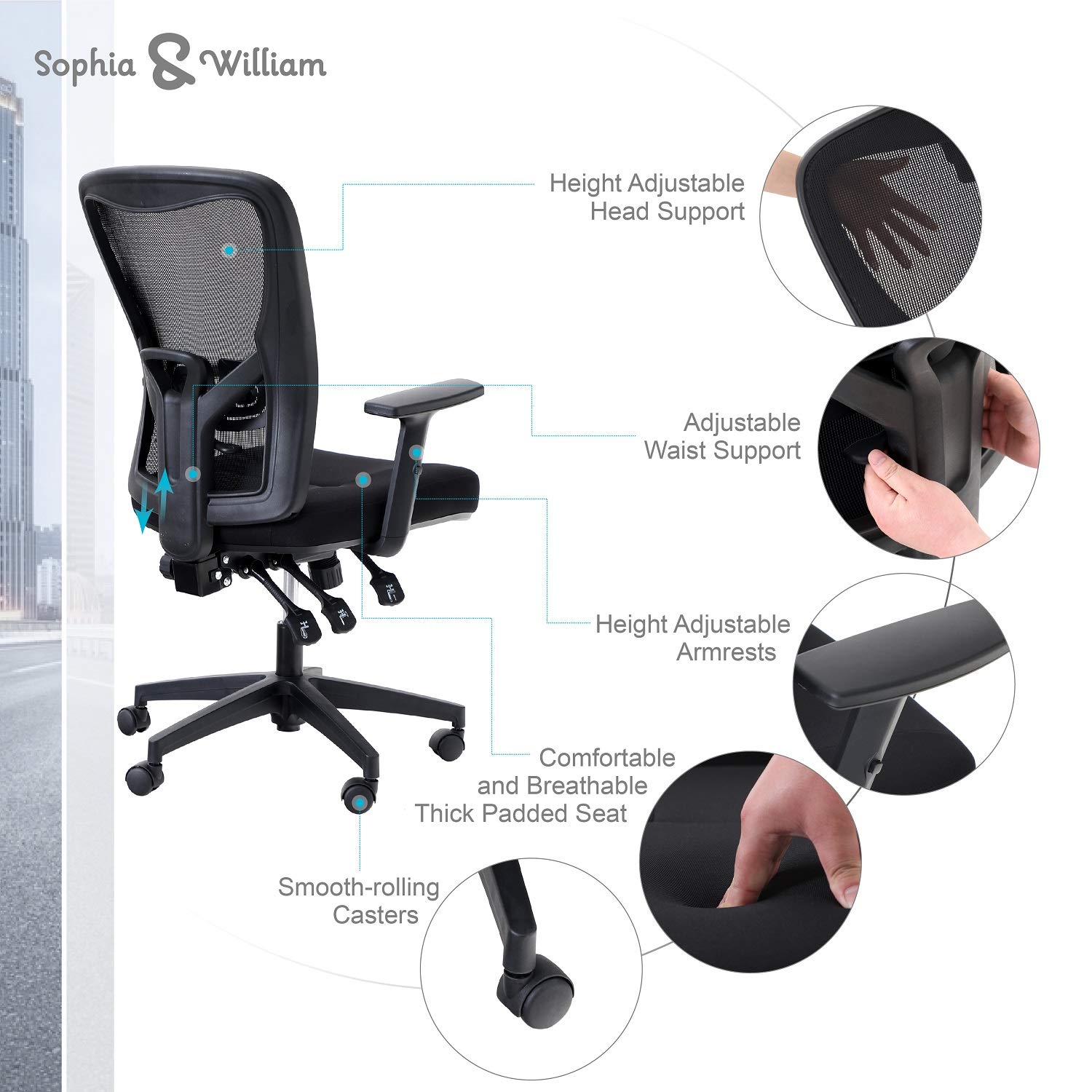 Buy Sophia & William Ergonomic Rocking Mesh Office Desk Chair High Back