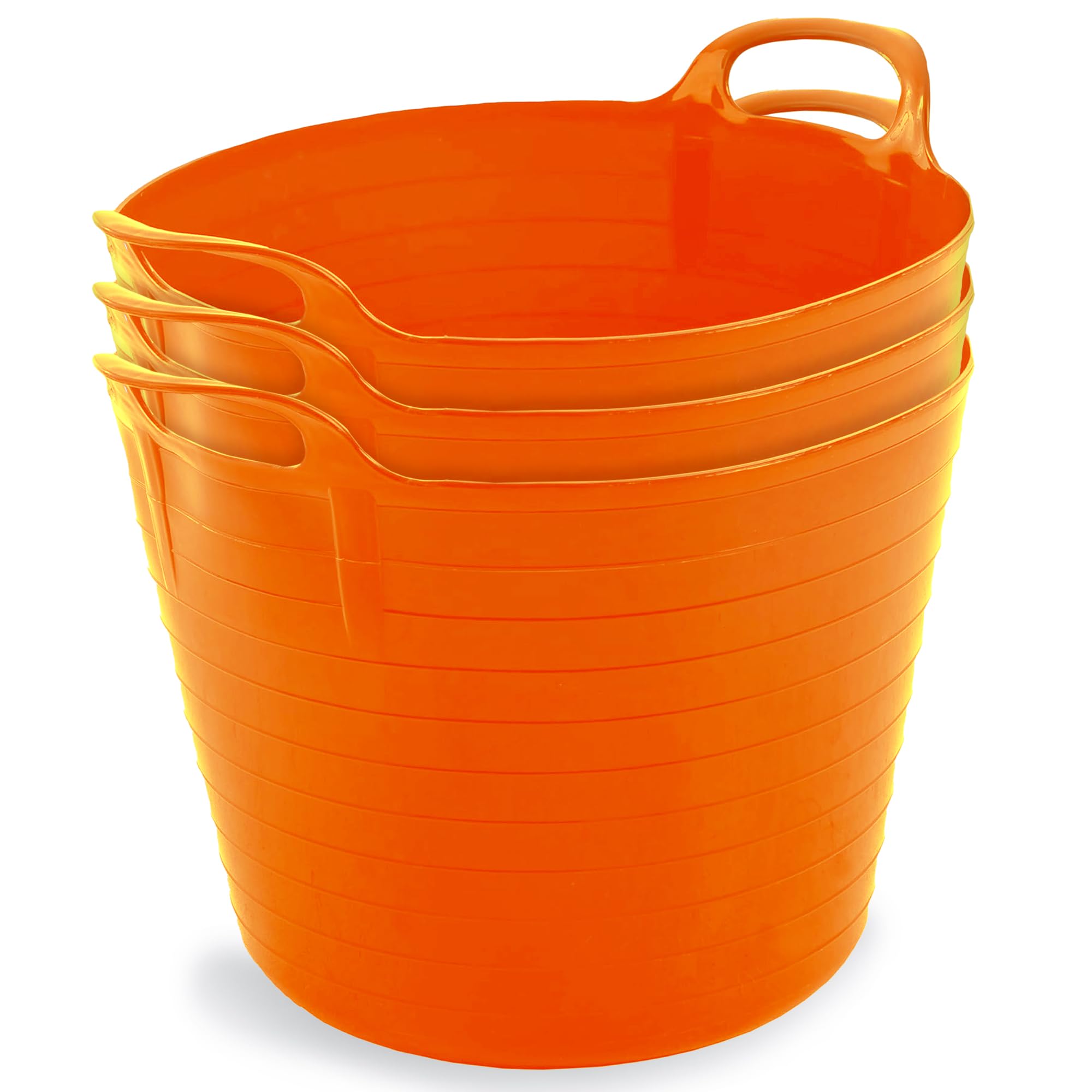 Neat Plastics 42L Flexi Tubs - 3 Pack Large Garden Tubs with Handles, Heavy Duty, Ideal Bath & Garden Bucket, Durable Flexible Bucket (Black) — view 11