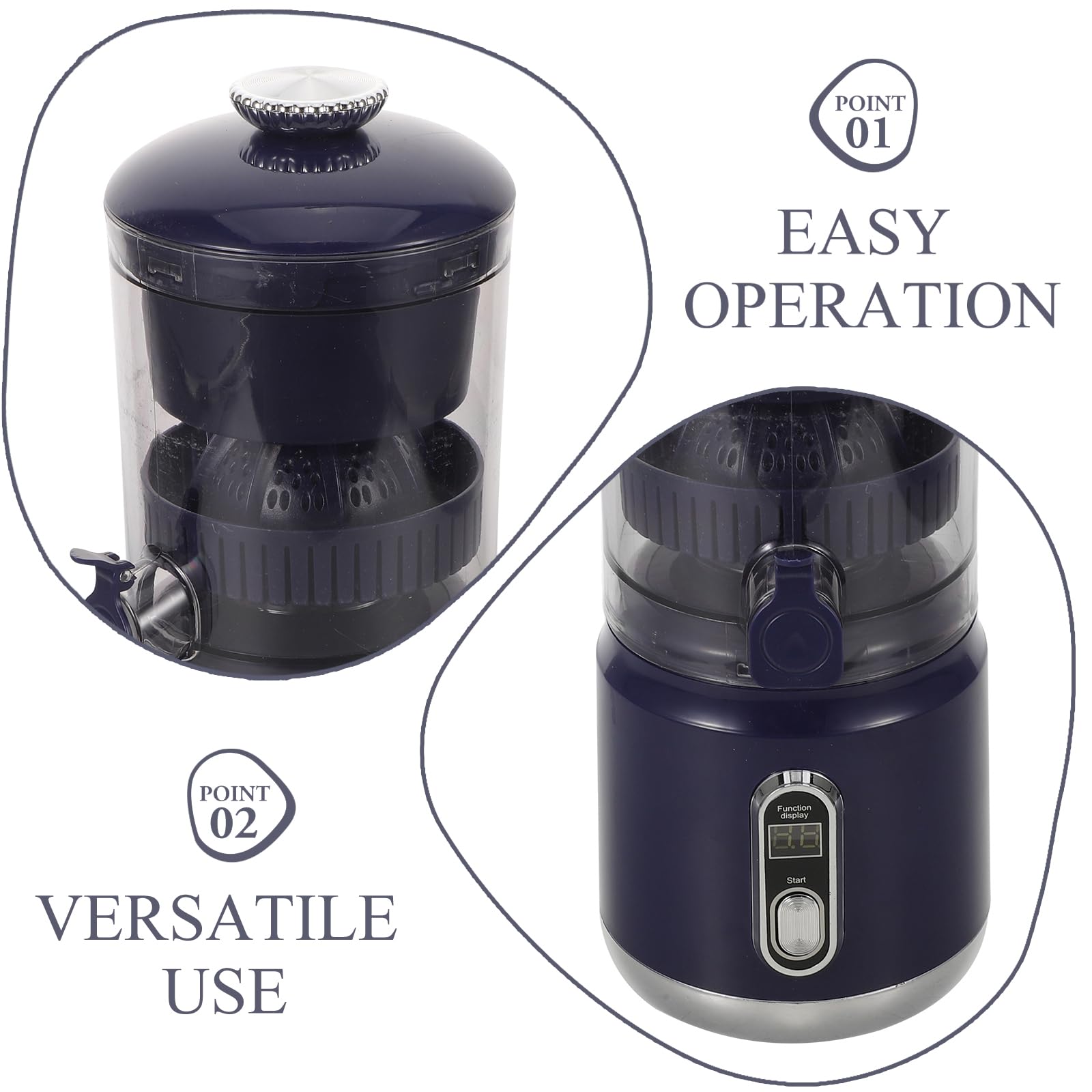 Cabilock Exprimidor de Cítricos Eléctrico de Exprimidor de Naranjas Automático Separador de Pulpa de Fruta Personal para Hacer Jugos de Frutas y Bebidas Saludables Casa