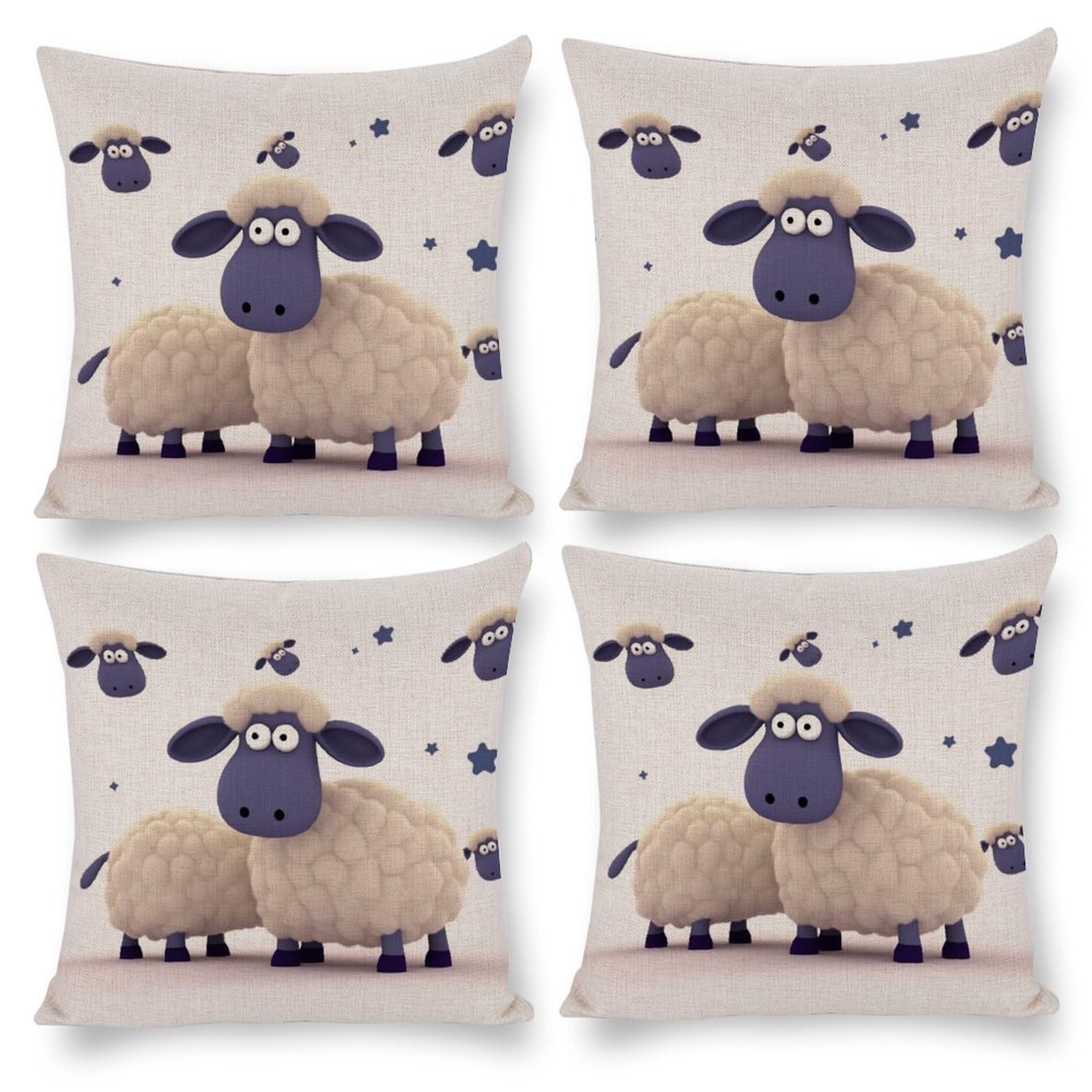 Housse de coussin imprimé mouton pour décorer le canapé du salon