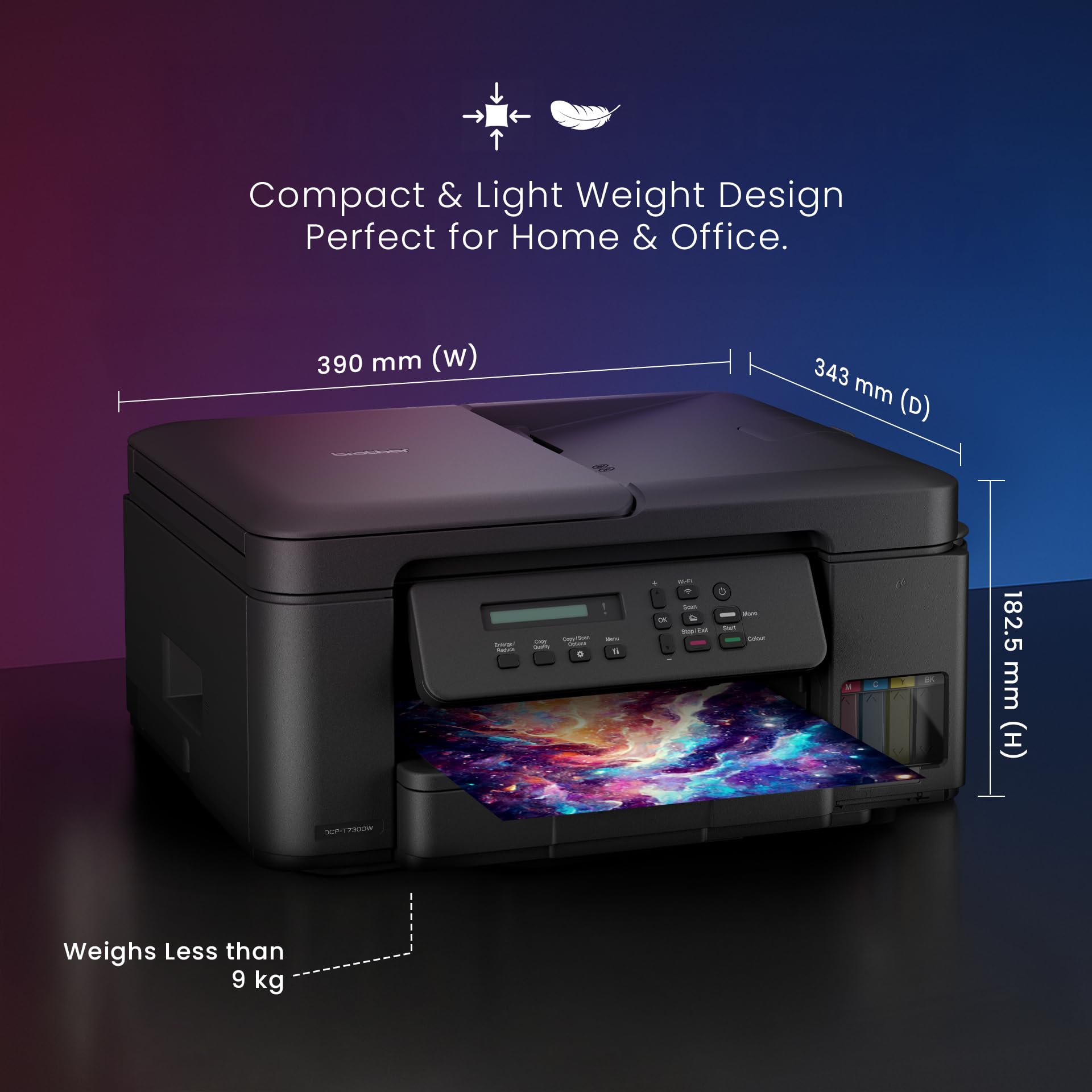 Brother DCP-T730DW - Impresora de depósito de tinta 3 en 1 (impresión, escaneo, copia) con wifi, dúplex, ADF