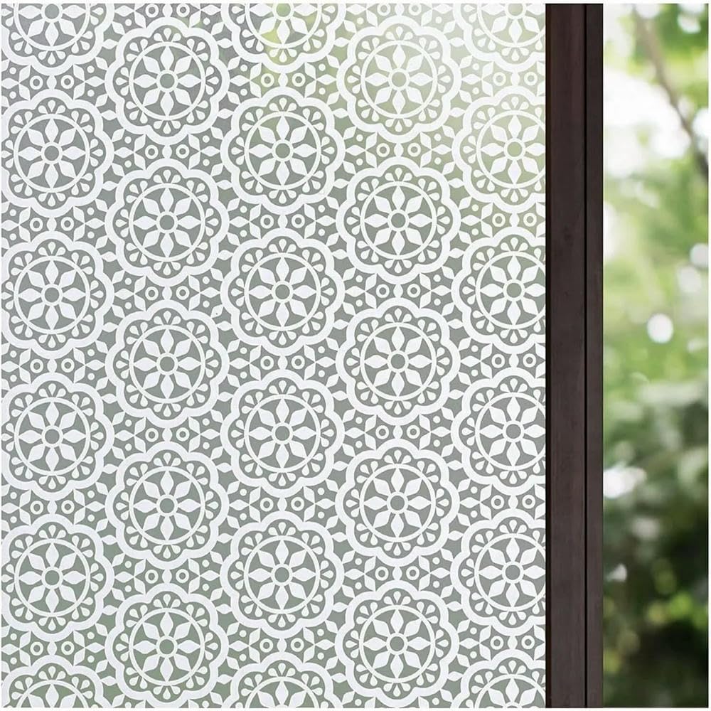 Glass Window Film Frosted Window Film Privacy Stained Glass Film Decor Opaque Static Cling Vinyl Window Door Sticker