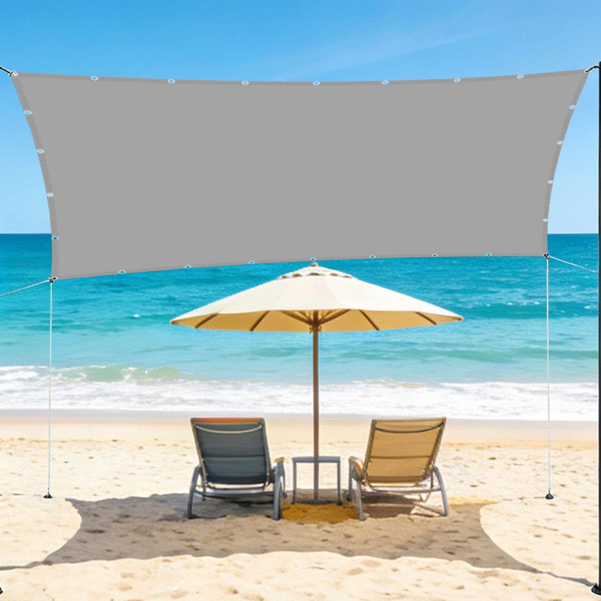 Voile d'ombrage pour patio et jardin 280x360 cm gris clair imperméable