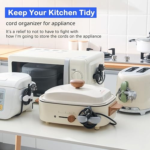 Miniatura 5 de Paquete de 3 organizadores de cables para electrodomésticos envoltorios de cables para electrodomésticos de cocina soporte de cables enrollador de