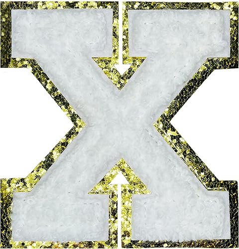 Miniatura 173 de Jongdari Letras termo-adhesivas de felpilla para ropa, parches de letras del alfabeto con brillantina para coser, con adhesivo planchado, 4