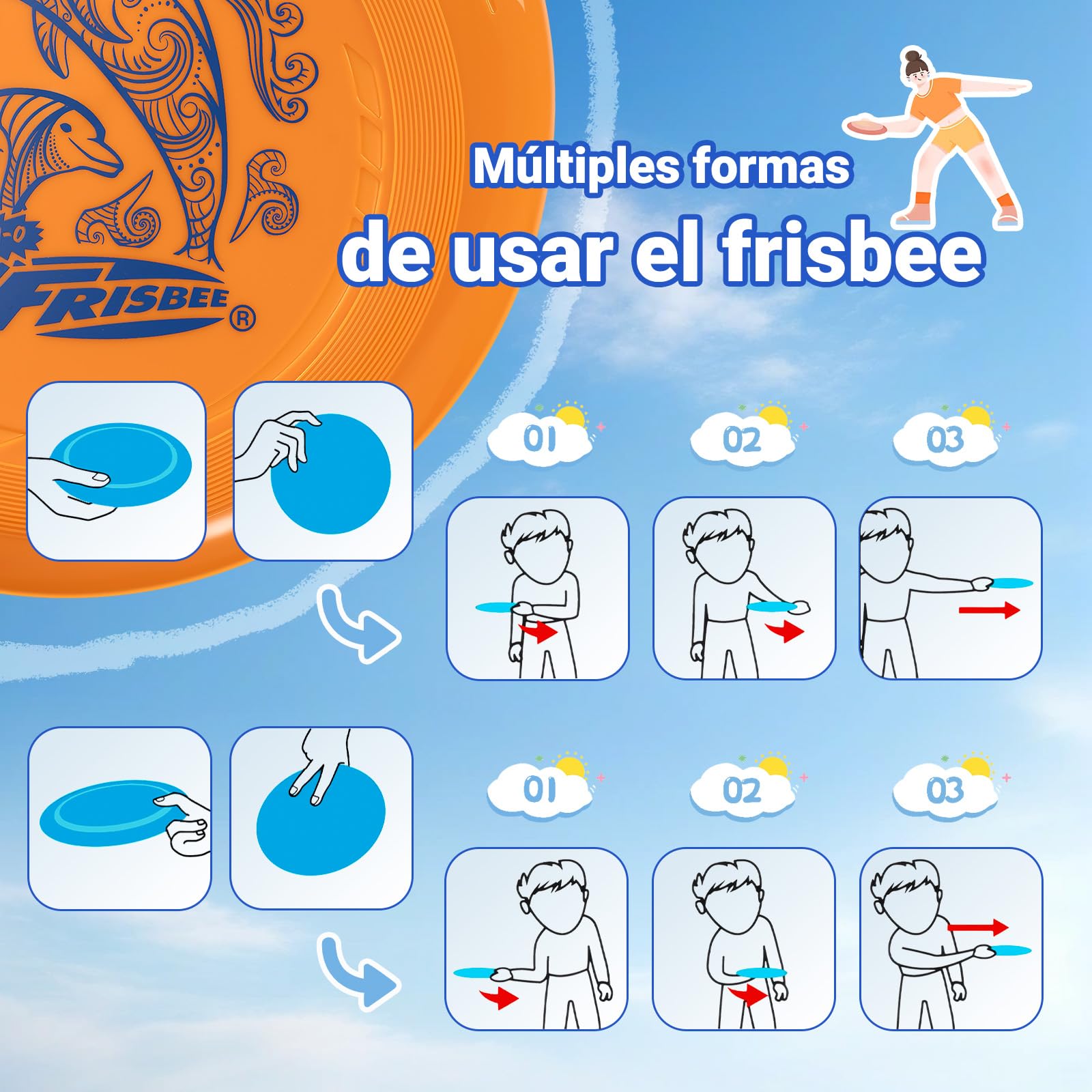 Wham-O Frisbee Go Disco Volador, 22.86cm Juguete Ligero para Principiantes Niños Niñas de 5+ Años para Exteriores Playa Parque Patio - 70g