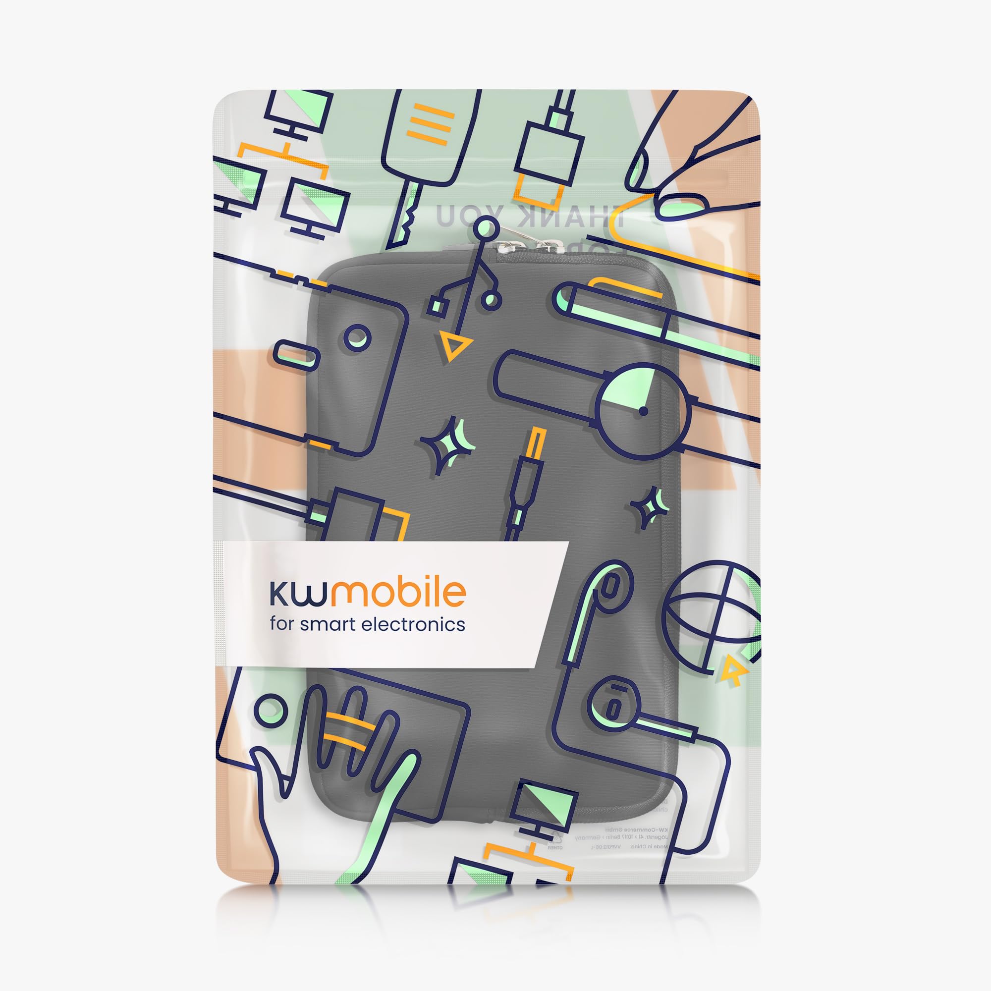 kwmobile Cover Tablet Compatibile con 8"-8,4" Tablet - Custodia eReader Universale - Copertina Protettiva in Neoprene Grigio Scuro
