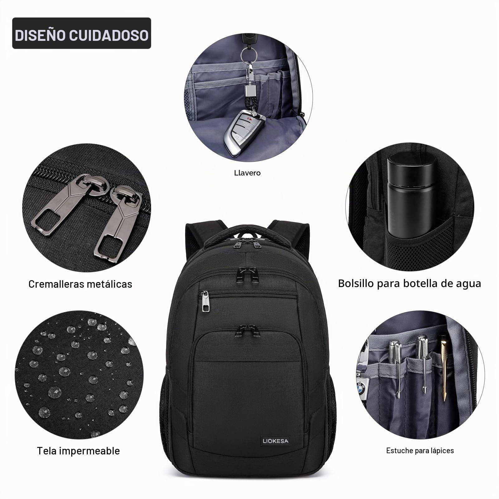 Mochila para hombre, mochila de 15,6 pulgadas, mochila para hombre, mochila escolar para niños y adolescentes con puerto de carga USB para el trabajo de negocios, mochila para viajes