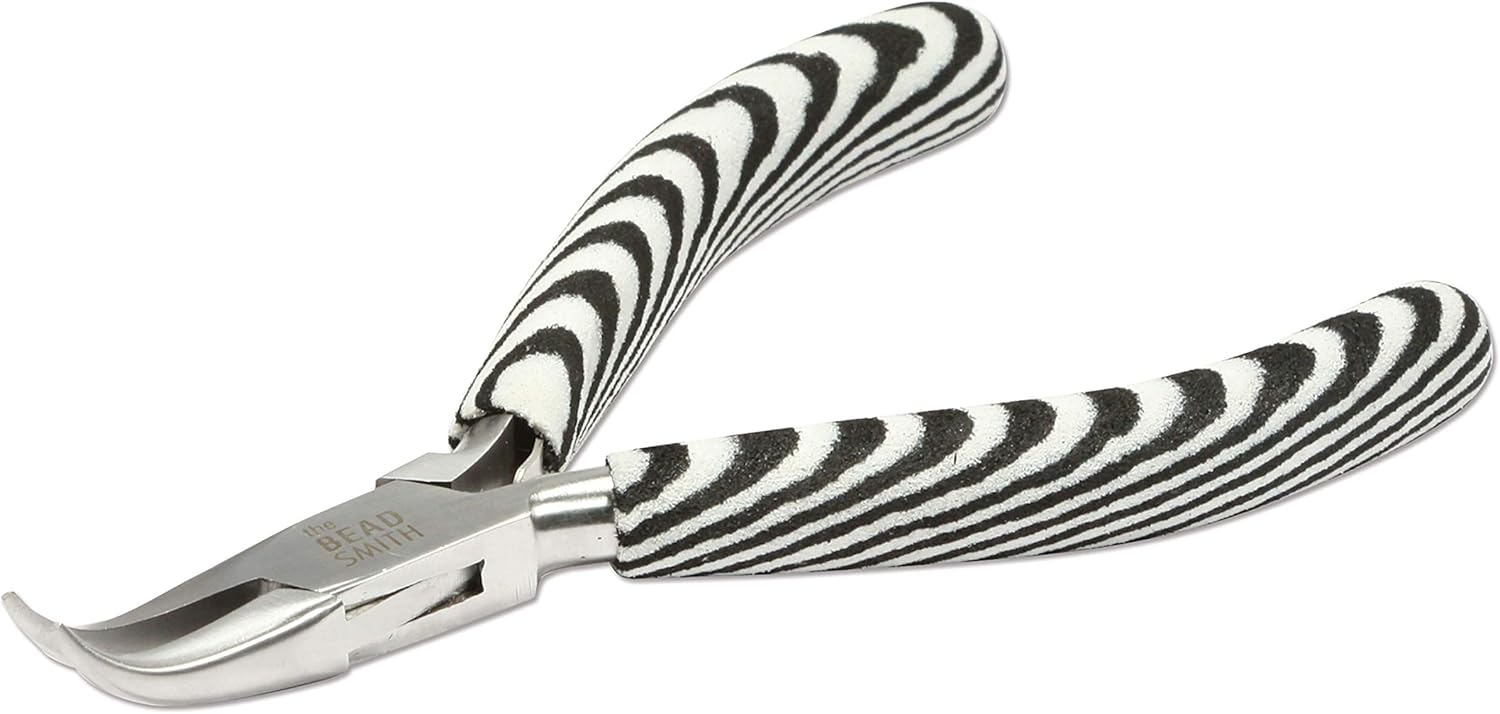 The Beadsmith Bent Chain Nose Pliers Zebra Print Line 6