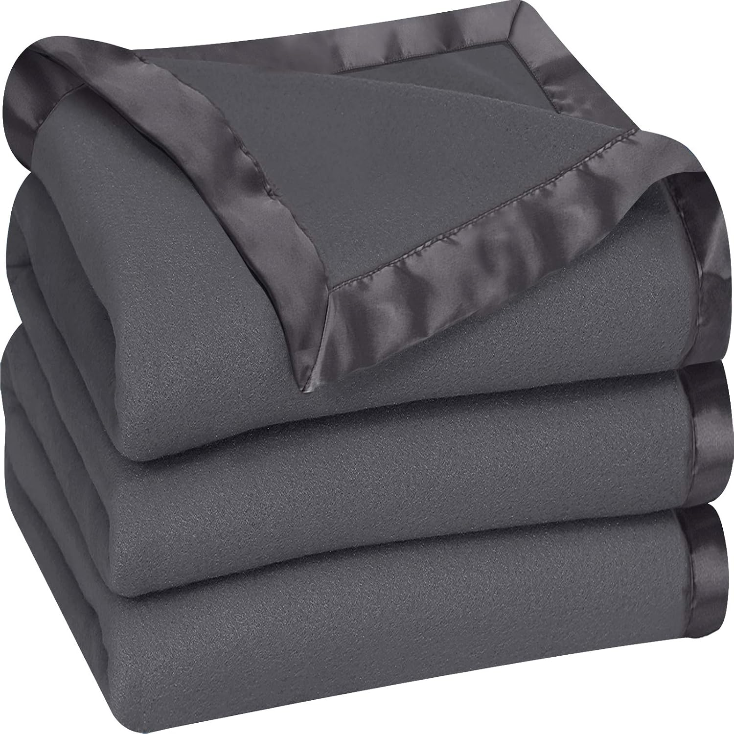 Utopia Bedding Fleece Blanket Queen Size Grey Soft Cozy Sateen Bed Blanket Microfiber