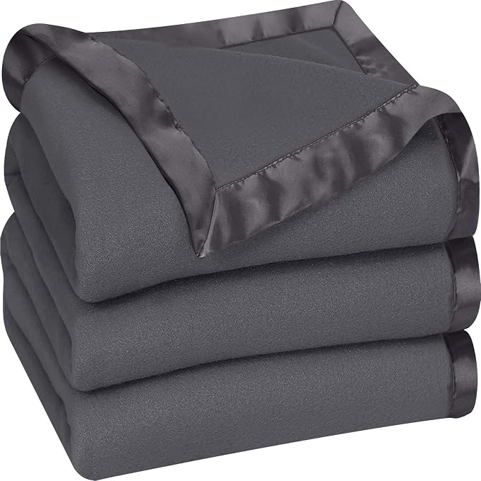 Utopia Bedding Polar Fleece Premium Bed Blanket with Sateen Ribbon Edges King Grey UB765: Buy Online at Best Price in UAE