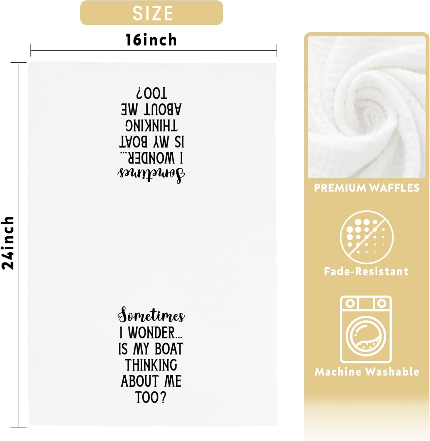 Boat Towels Gifts for Boat Owner, Lake Accessories Towels for Kitchen Bathroom Decor (16x24 inches) - Image 6