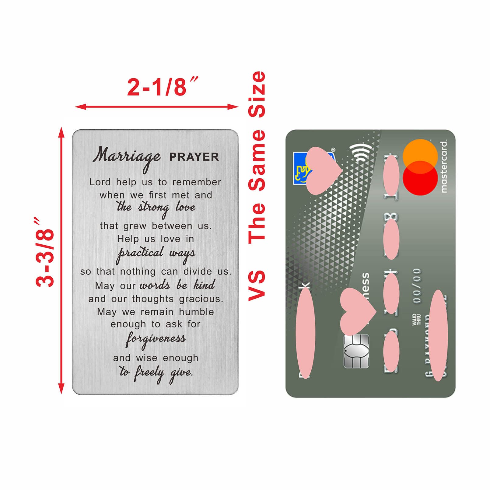 DEGASKEN Marriage Prayer Card: Memories & Love, Meaningful Love Card for Couple Wedding Anniversary Valentines, Heartfelt Wallet Card - Image 2