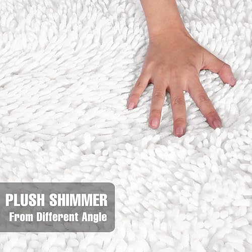 Miniatura 130 de Yimobra Juego de 2 alfombras de baño, alfombra de baño suave y absorbente y alfombra de inodoro en forma de U con respaldo antideslizante, alfombras