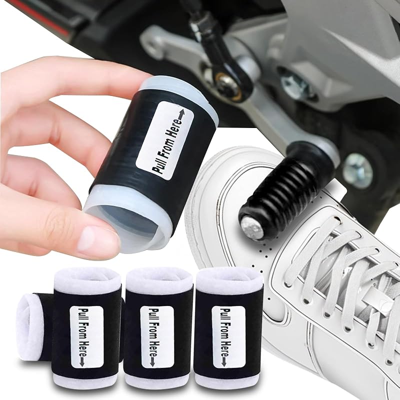 5 Pieces Motorcycle Shifter Shoe Protector - Quick-Fit Universal Boots Protector for Motorbike Footwear Shoes, Non-Slip Rubber Cover Accessories for Men Women, Black (Black)