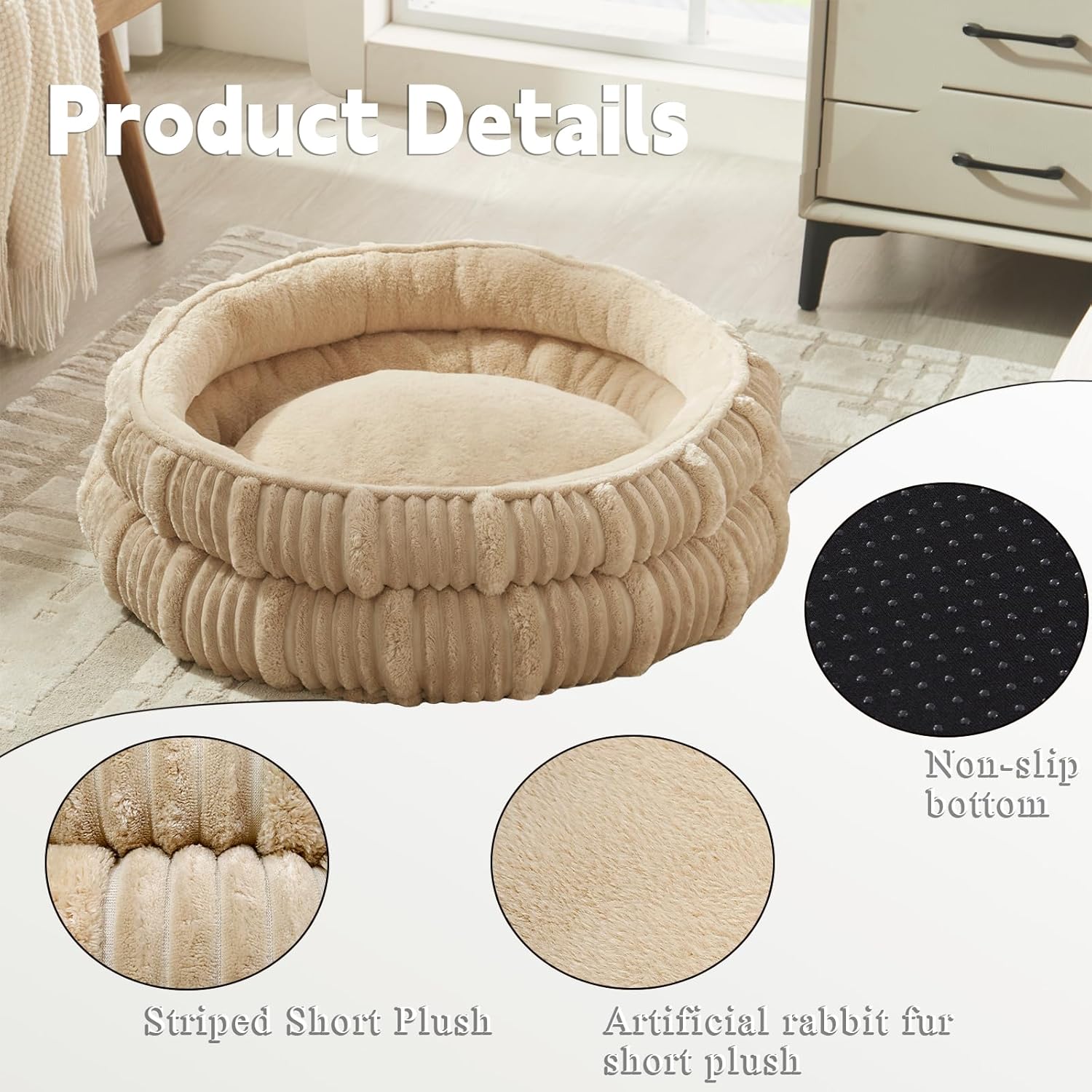 Ultimate Comfort: Review of the Beige 18" Pet Bed for Cats and Mini Dogs