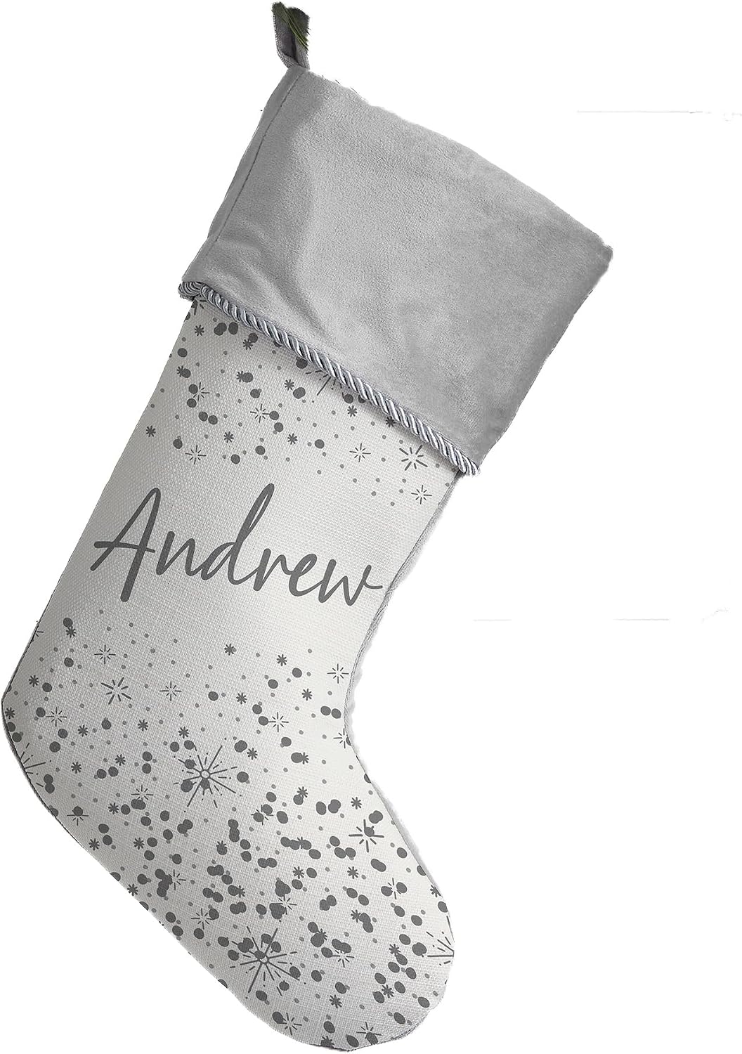 Personalization Universe Starburst Name Personalized Christmas Stockings in Multiple Colors, Plush Velvet, 100% Polyester, Perfect Holiday Decor - Blue