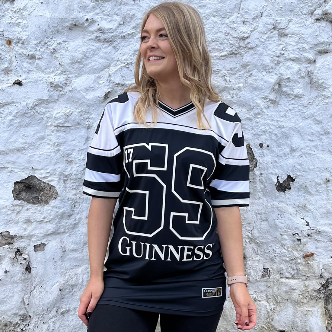 Guinness American Football Trikot (UK, Alpha, M, Regular, Regular, Schwarz, Cremefarben)