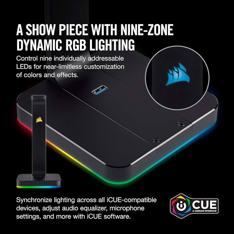 Amazon.co.jp: Corsair ST100 RGB RGB対応ヘッドセットスタンド