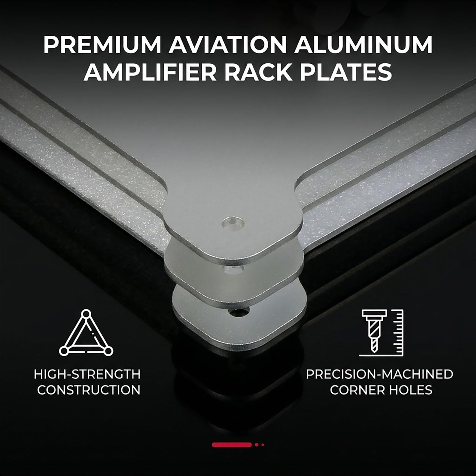 HiFi-Rack, dreistöckiges offenes teilbares Audio-Geräterack aus Vollaluminium mit stoßdämpfenden Füßen für Wohnzimmer und Büro