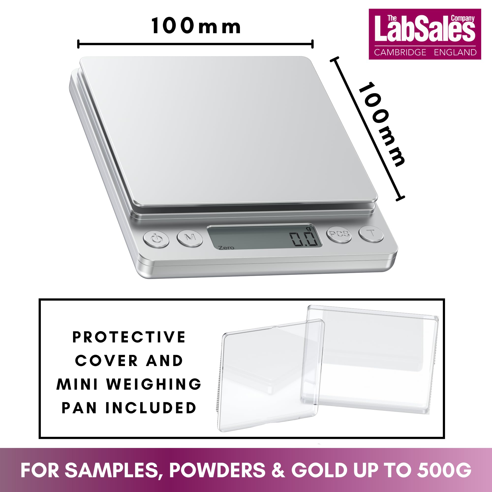 Labsales Academy Basic - Báscula de pesaje digital de laboratorio, mini balanza analítica de laboratorio, para laboratorios y joyeros, utilizada para polvos, oro, joyas y muestras, 500 g - 3000 g,